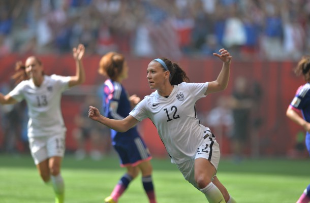 Vancouver, Canada - Sunday, July 5, 2015: The USWNT go up 4-0 Japan in the 2015 FIFA Women's World Cup Final at BC Place.