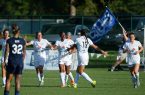 Kansas City, MO - Sunday September 04, 2025: Tiffany McCarty celebrates scoring, Heather O'Reilly, Brittany Taylor
 during a regular season National Women's Soccer League (NWSL) match between FC Kansas City and the Sky Blue FC at Swope Soccer Village.
